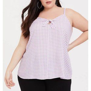Torrid Sophie Purple Gingham Tie-Front Cami